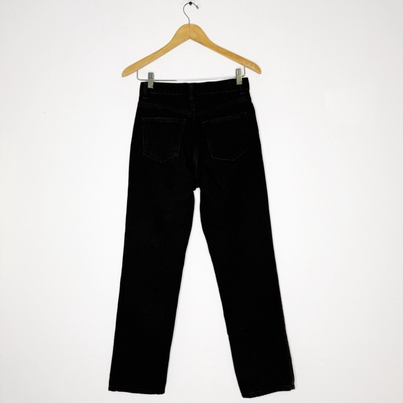 Reformation Cynthia High Rise Straight Jeans in Black Seattle Size 25 - Picture 2 of 6